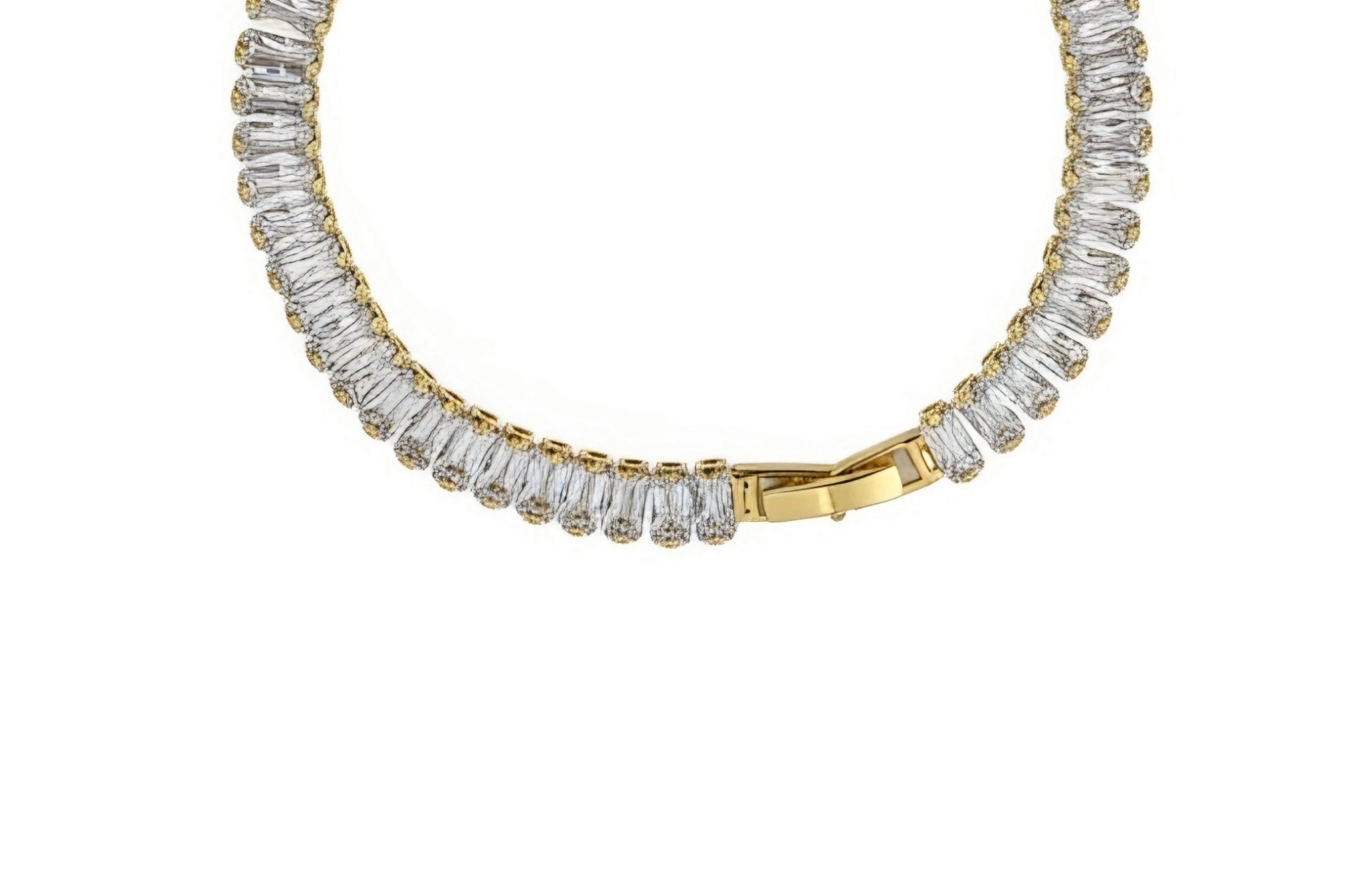 Gold Baguette Tennis Bracelet — view 2